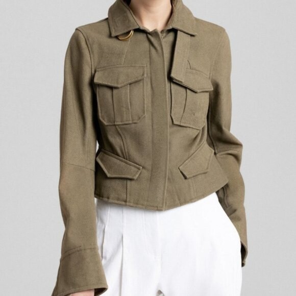 A.L.C. Lorimer Cargo Army Green Utility Jacket - Picture 1 of 16